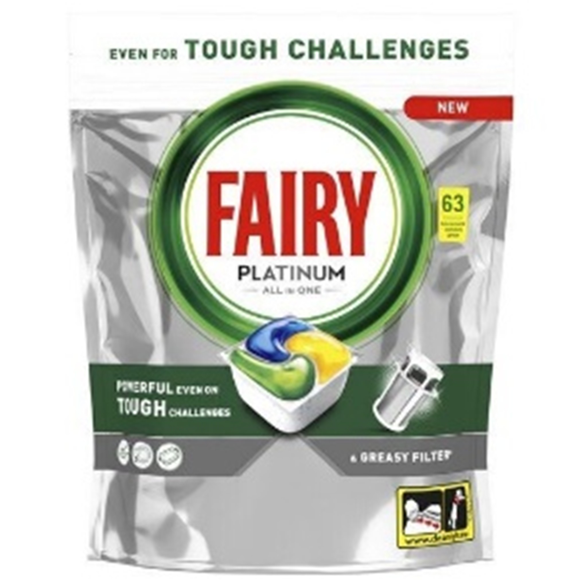 Капсули для посудомийної машини Fairy Platinum Lemon 63шт (Бельгія/Греція)