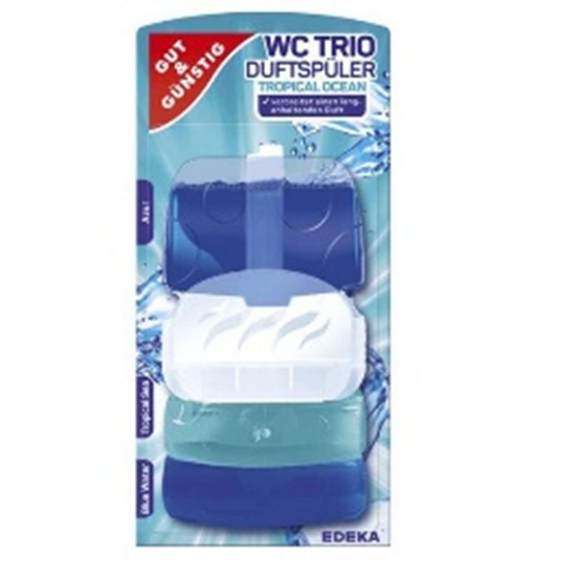 Гелеві блоки для унітазу G&G WC Trio Blue 3х45г (Німеччина)