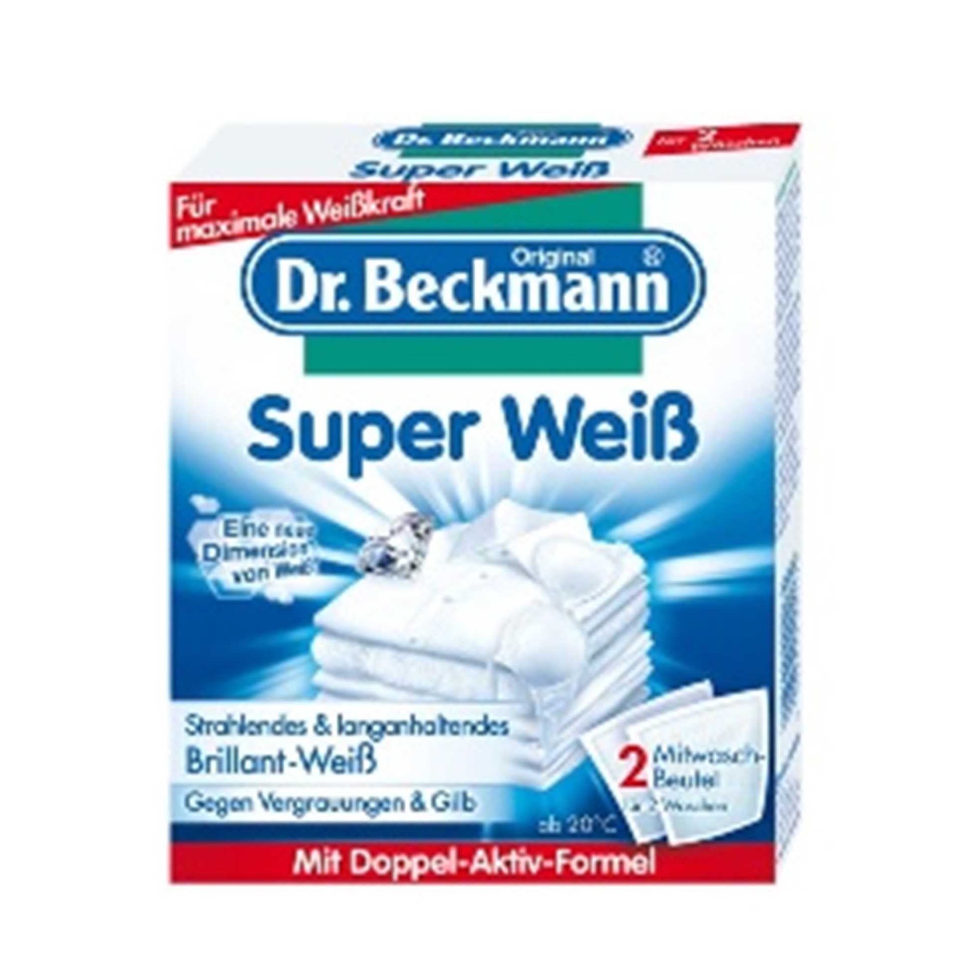 Засіб для відновлення білого кольору Dr.Beckmann Super Weiss 2х40г (Німеччина)