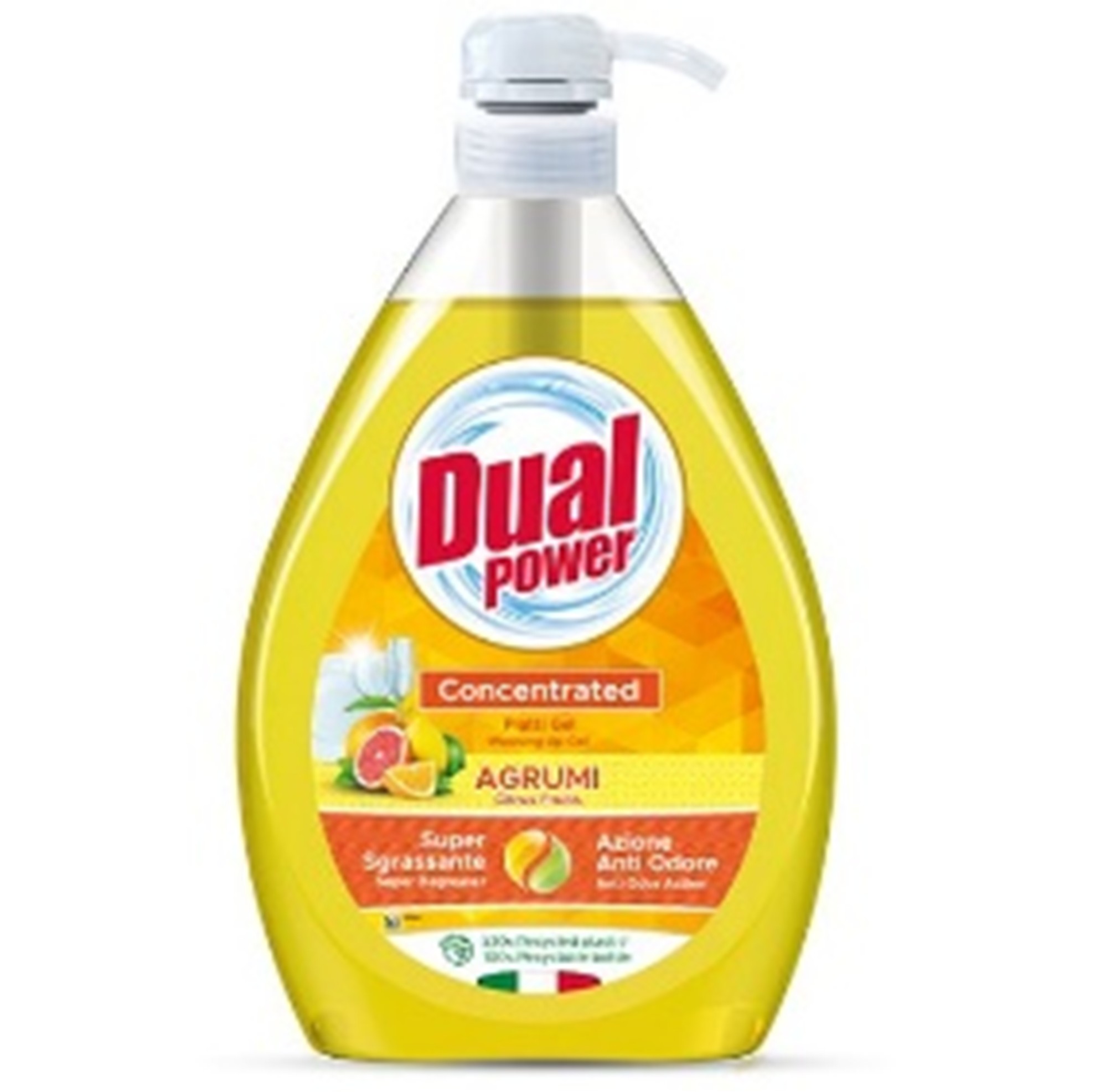 Гель для посуду з дозатором Dual Power Citrus 1л (Італія)