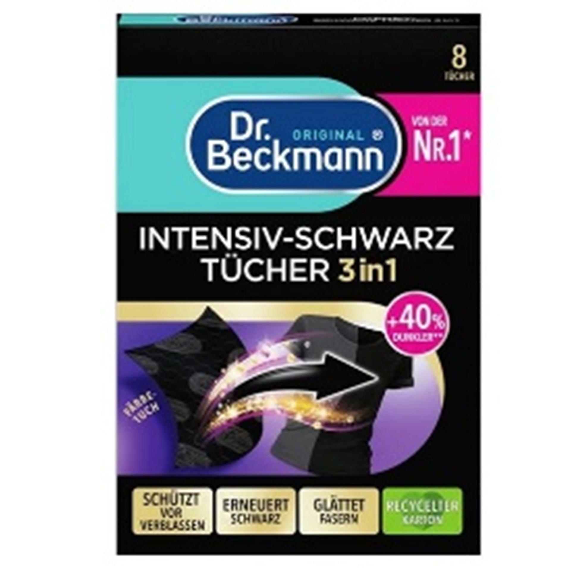 Серветки для відновлення чорного кольору Dr.Beckmann 8шт (Німеччина)