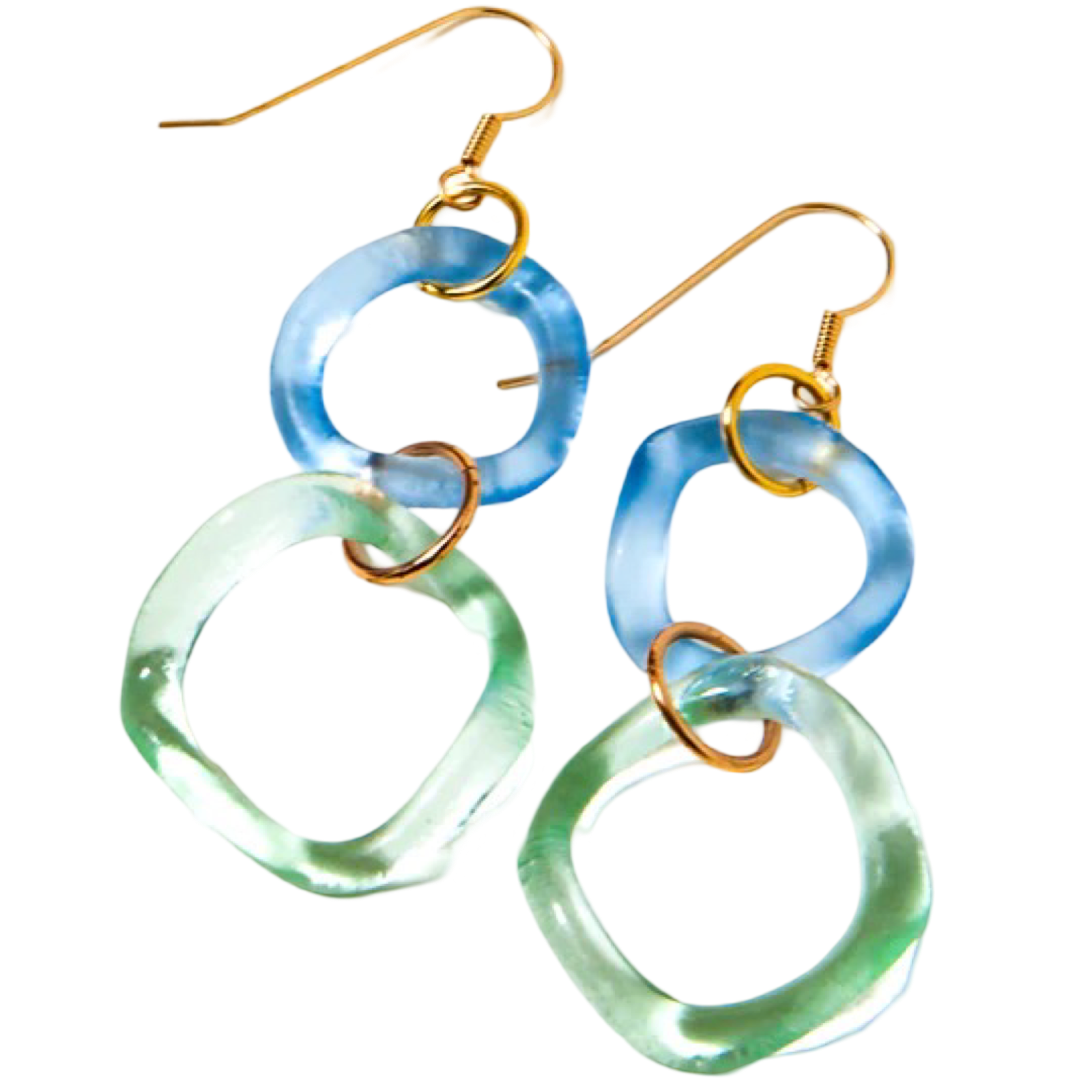 Double Dangle Wave Earrings - Premium product from Smart Glass Recycled Jewelry collection