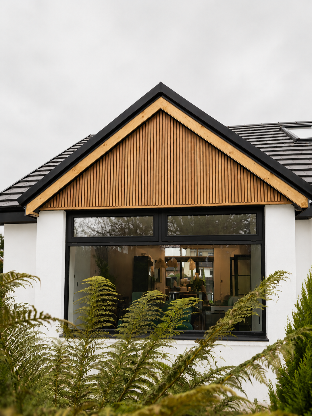 Modern house with warm wood accents