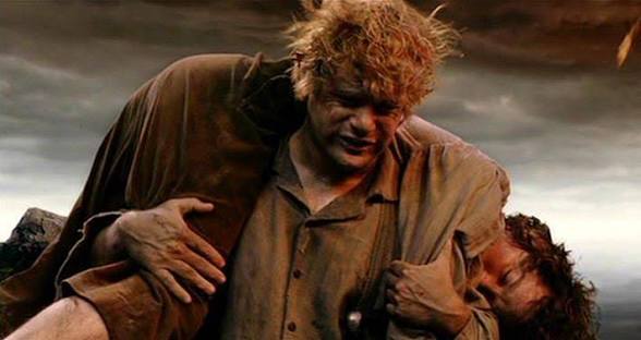 Sam And Frodo at Mount Doom