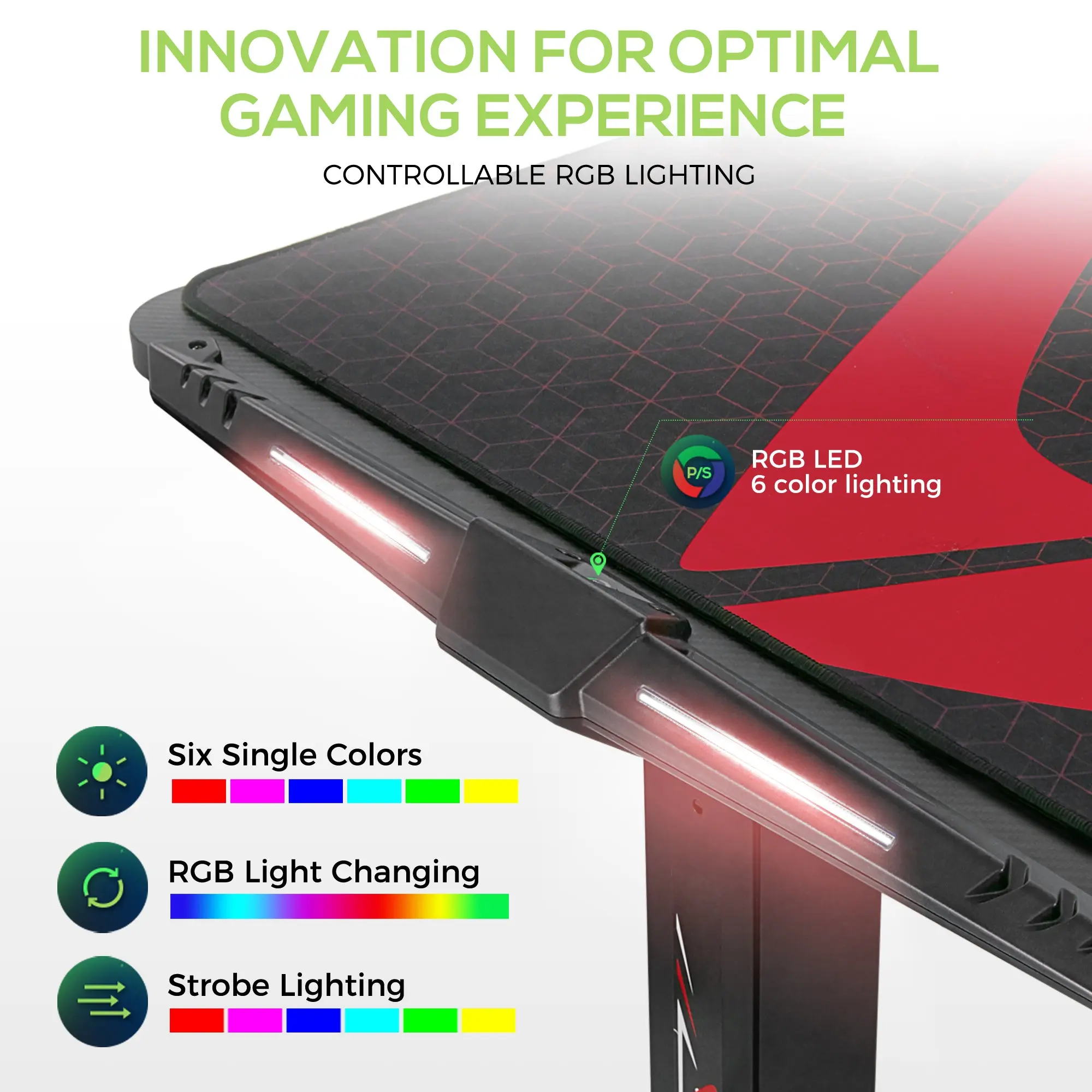 Eureka Ergonomic EGD-62 RGB Electric Standing Gaming Desk thumbnail 2