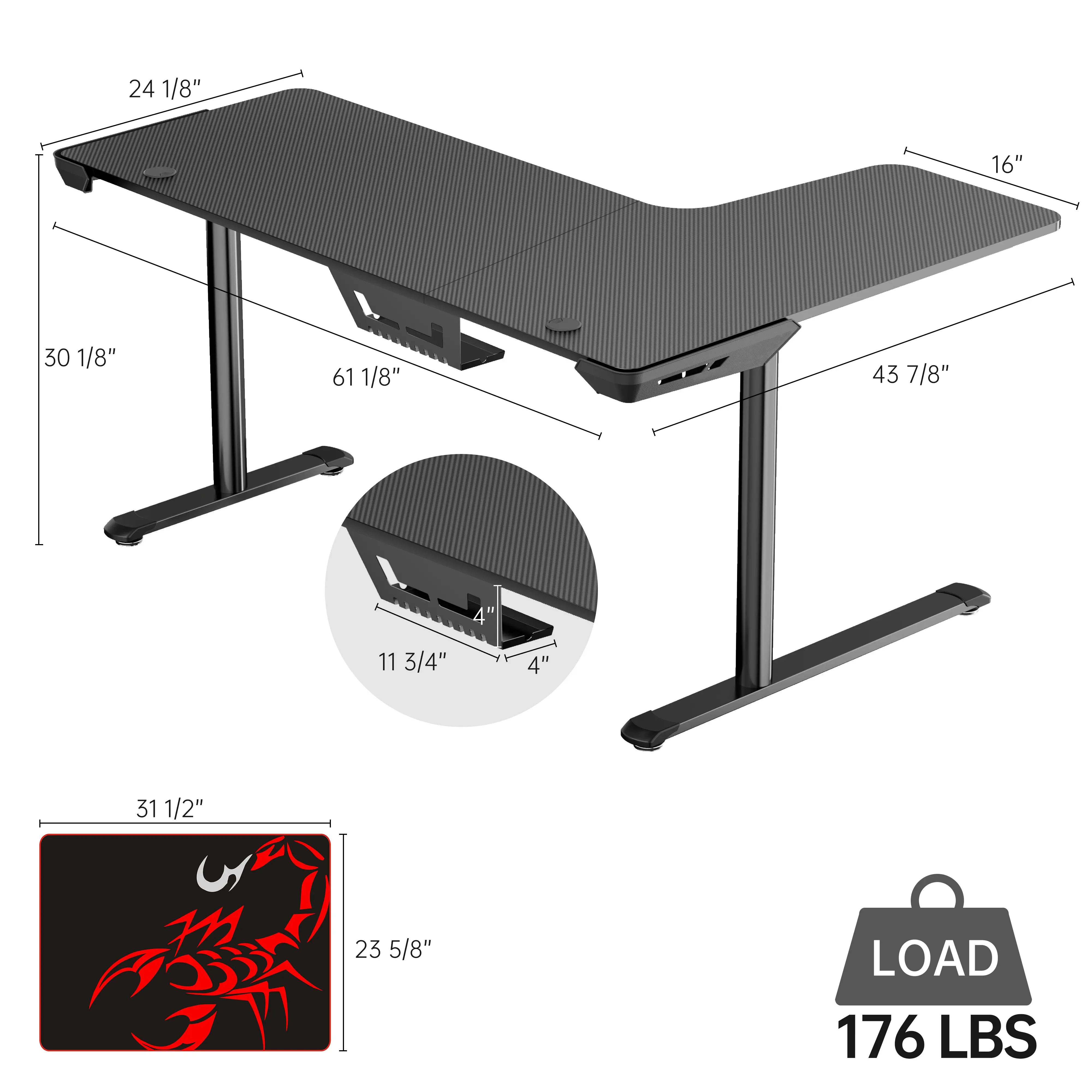 Eureka Ergonomic L60 L-Desk ERK-L60 thumbnail 4