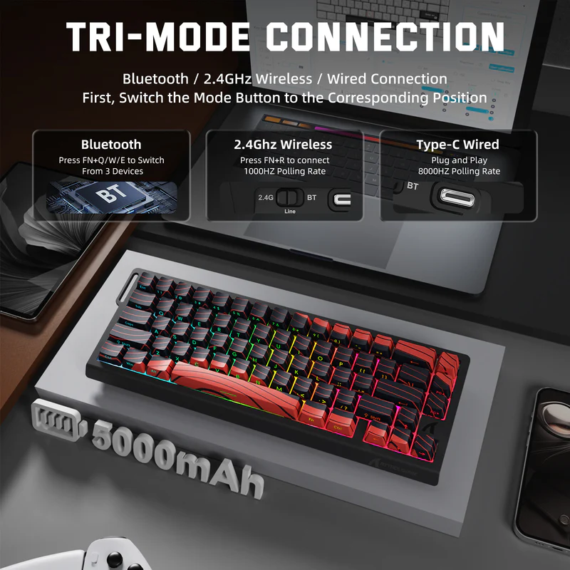 ATTACK SHARK X68PRO HE Red Wireless thumbnail 3