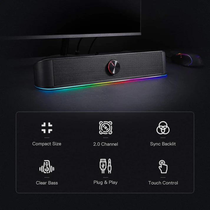 Redragon GS560 Black Adiemus RGB Soundbar thumbnail 2