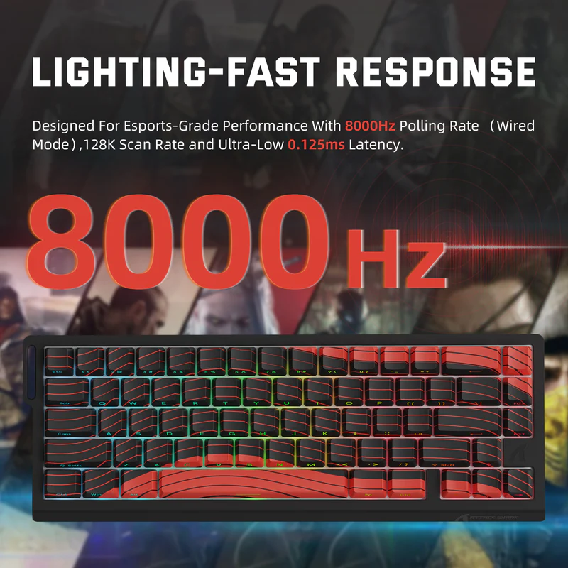ATTACK SHARK X68PRO HE Red Wireless thumbnail 4