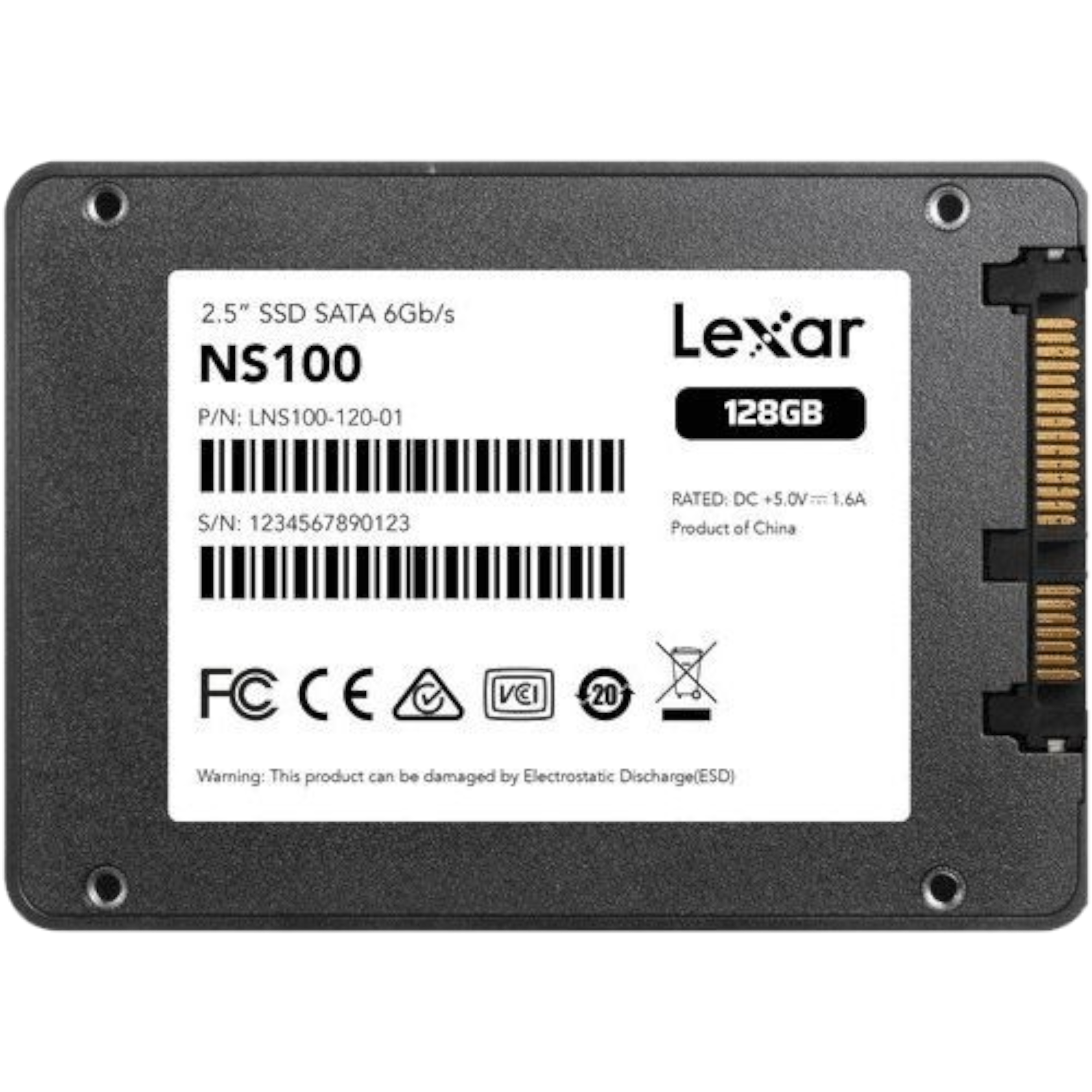 Lexar NS100 128GB 2.5" SATA III SSD thumbnail 3