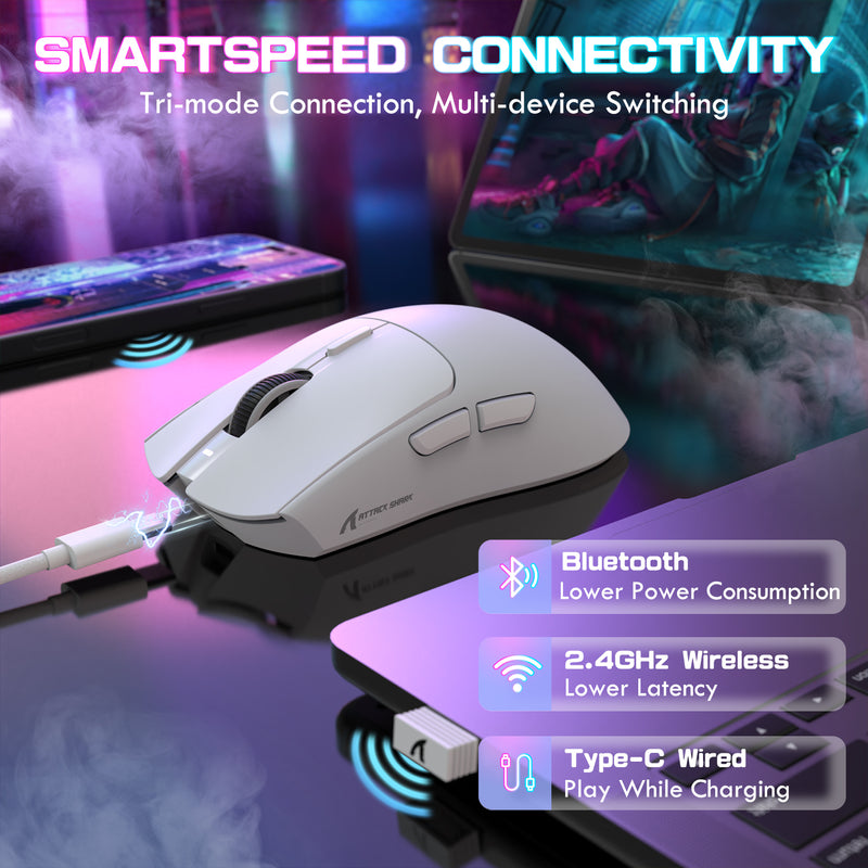 ATTACK SHARK X1 Tri-Mode White thumbnail 3