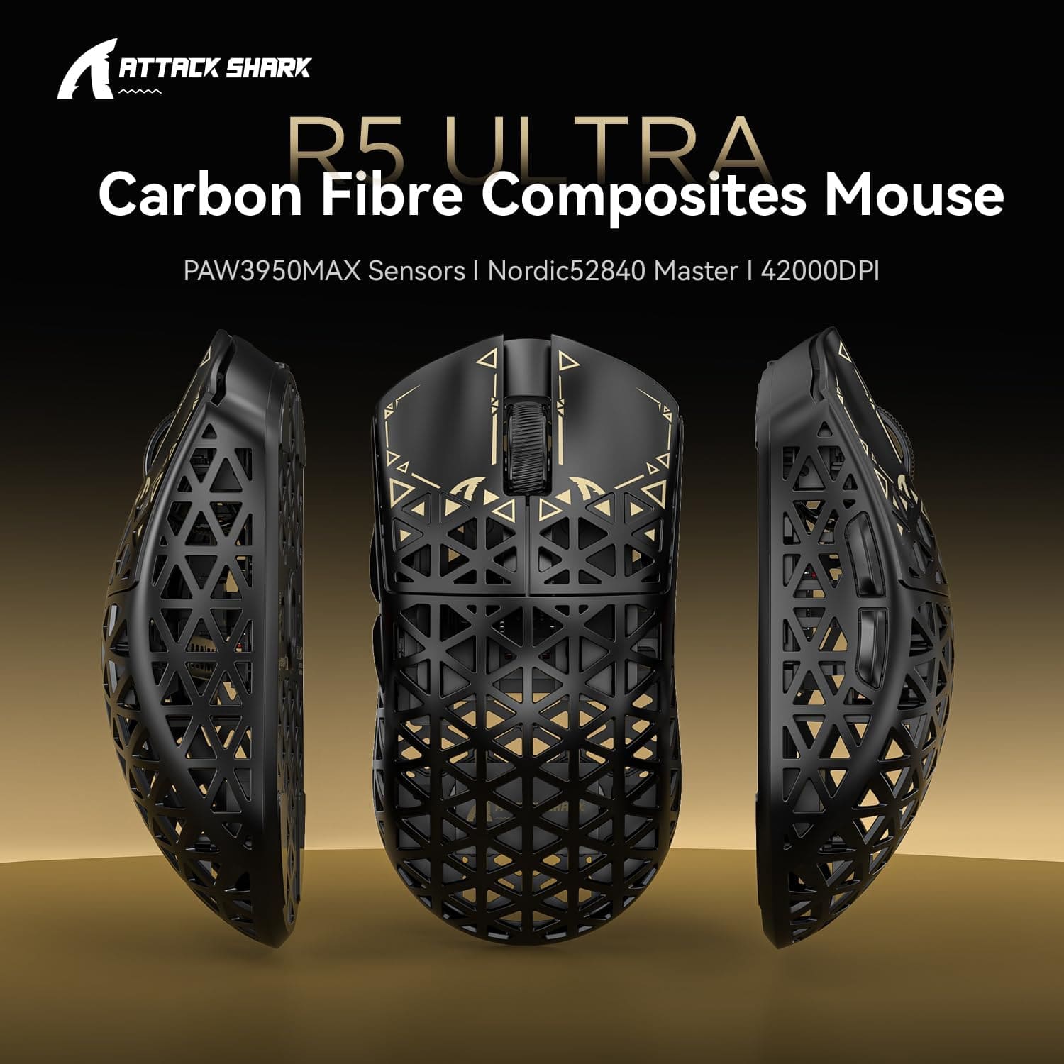 Attack Shark R5 Ultra Wireless PAW3950MAX Black thumbnail 2