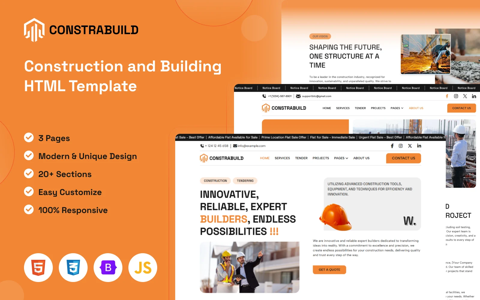 ConstraBuild – Real Estate and Construction HTML Template