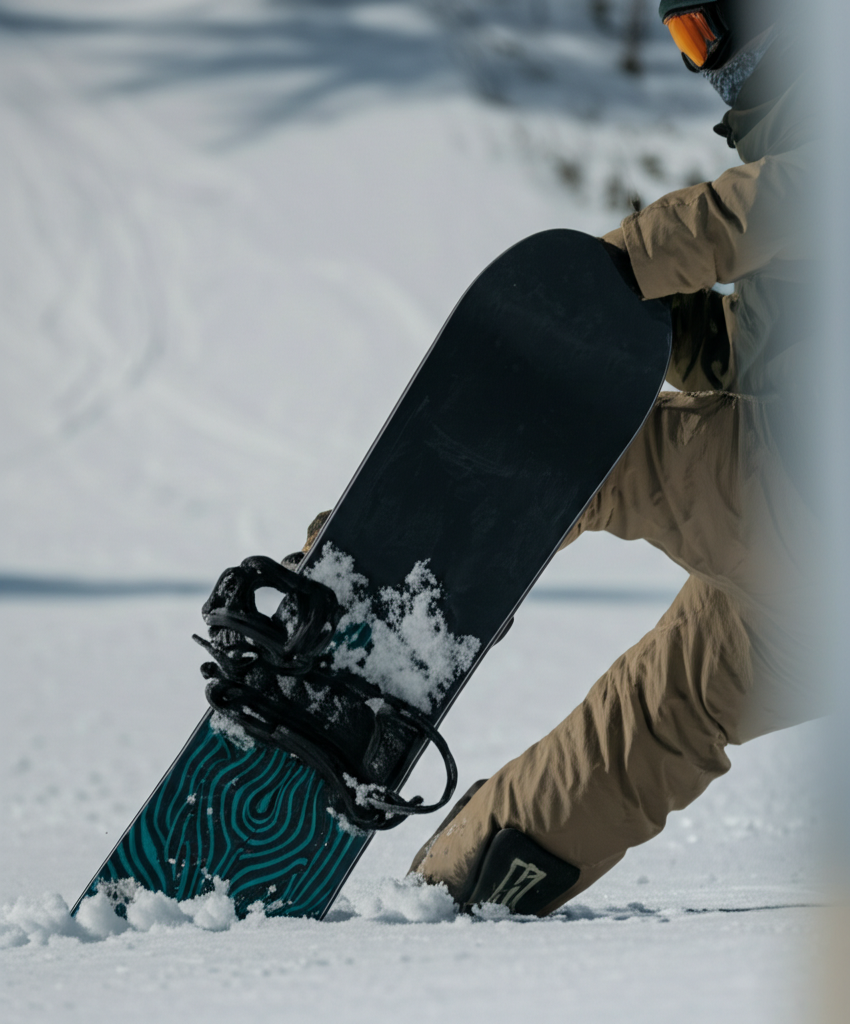 best japanese snowboarders - A close-up shot of a Japanese snowboarder's board,