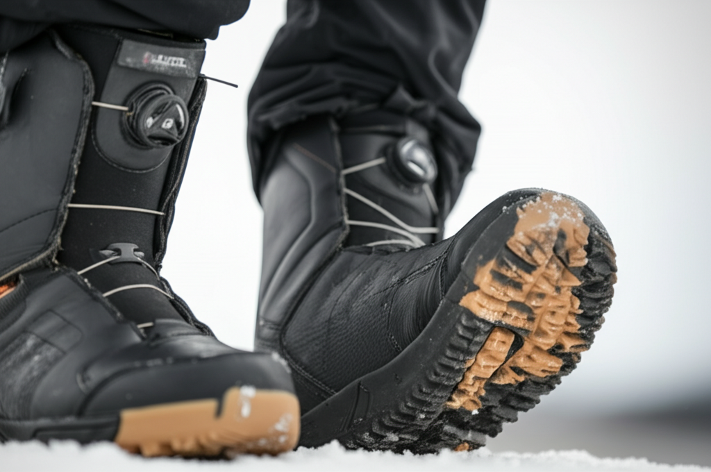 best snowboard boots for wide feet - A close-up shot of various snowboard boot lacing s