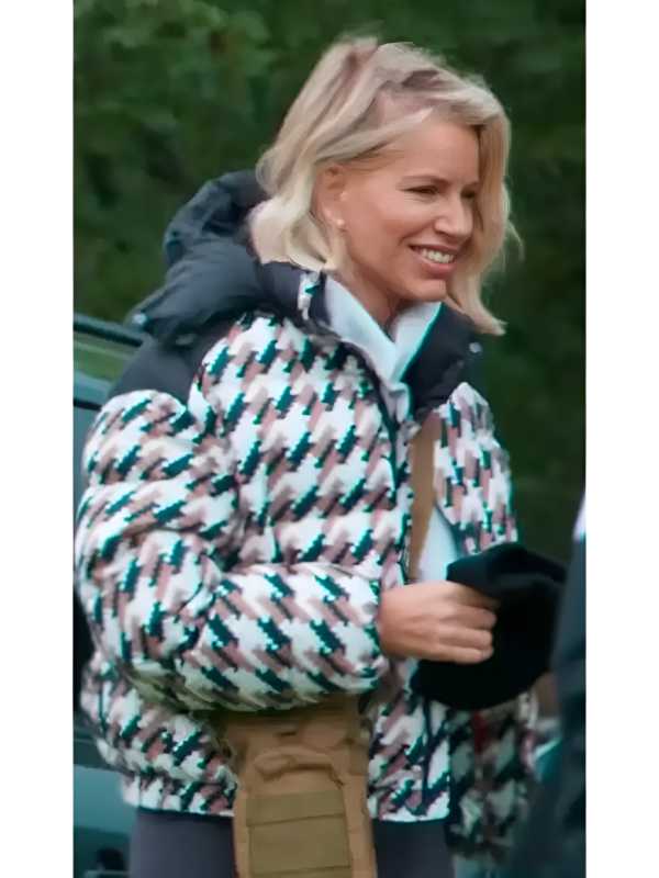 The Traitors US Caroline Stanbury Houndstooth Puffer Jacket