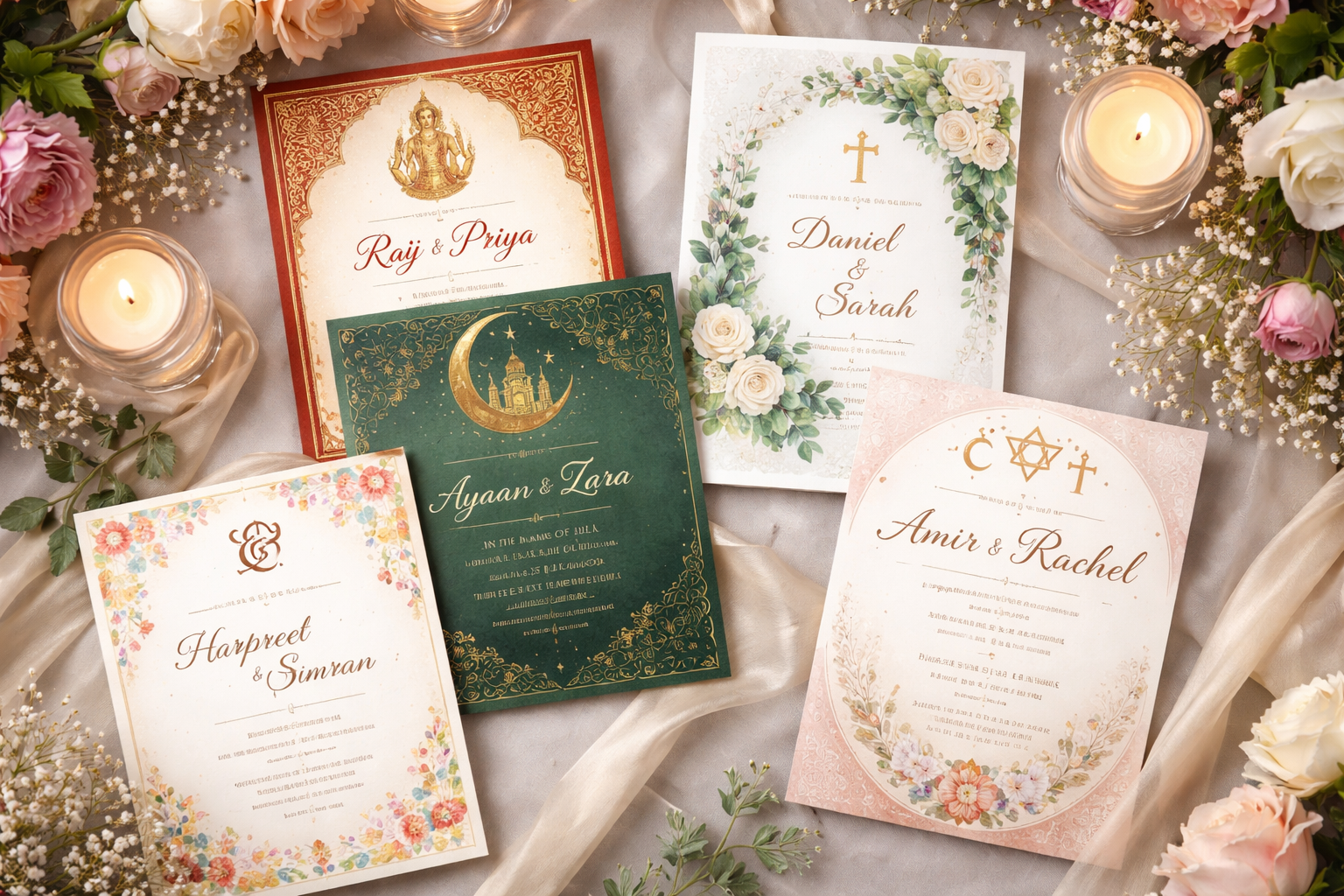 Elegant Hindu Wedding Cards by Vishakha Collections