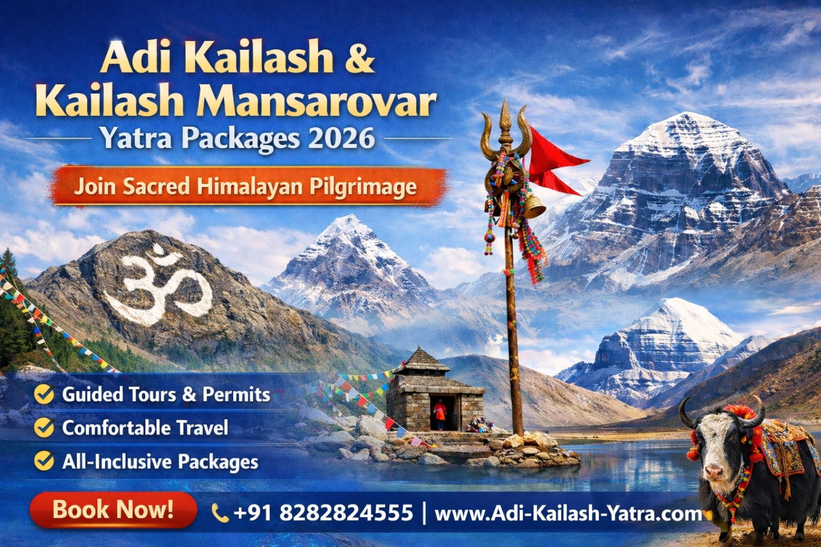 Adi Kailash, Om Parvat, Kailash Mansarovar Yatra Packages