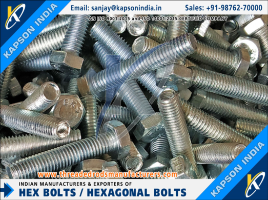 Threaded Rods & Bars, Hex Bolts, Hex Nuts Fasteners manufactures exporters India threadedrodsmanufac