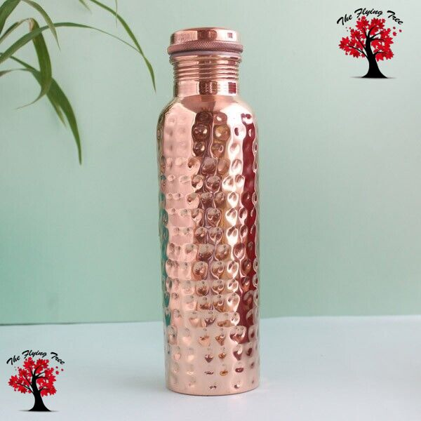 Hammered Pure Copper Water Bottle 1 Litre at The Flying Tree: A Blend of Tradition, Health, and Styl