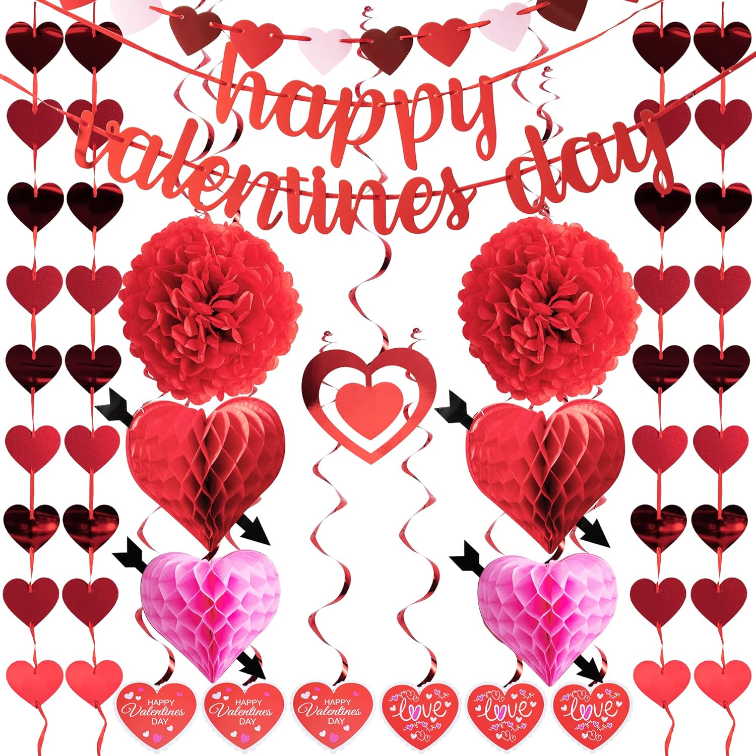  Valentine’s Day Swirl String Cutout with Garland 