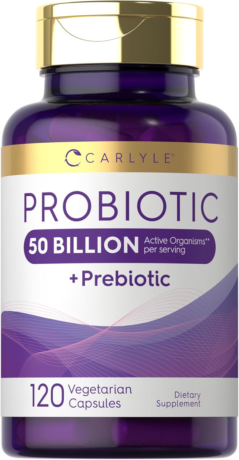 Probiotics 50 Billion CFUs | 120 Capsules | with Prebiotics