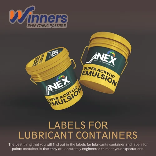 Lubricant Container Heat Transfer labels manufacturer