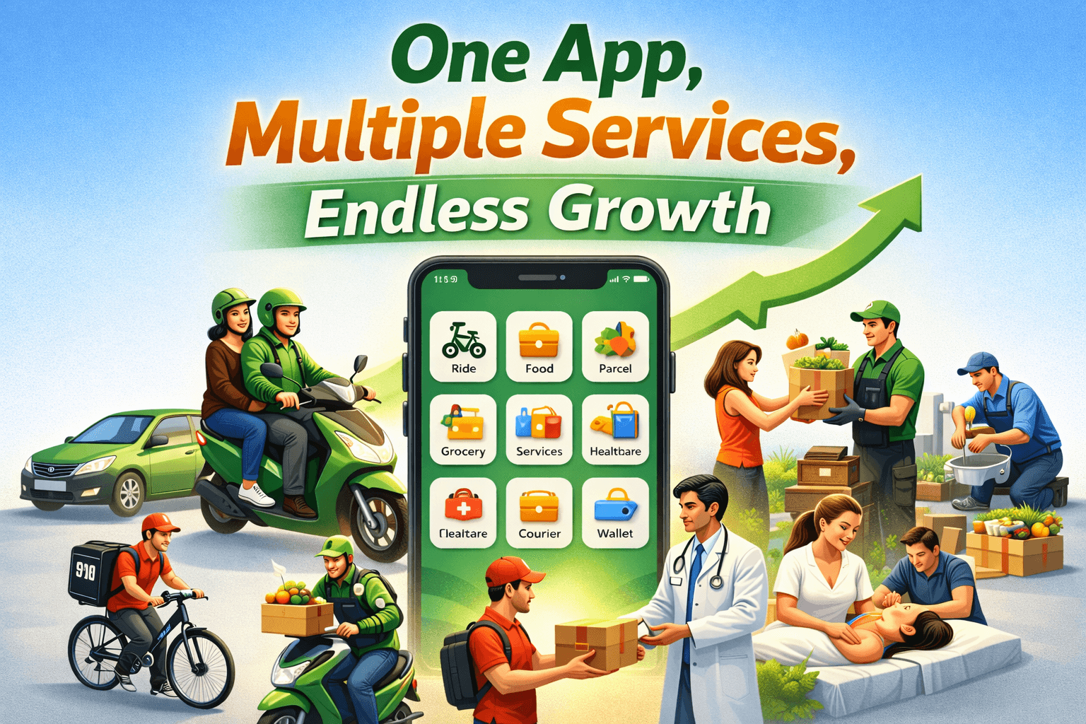 Gojek Clone App: One App, Multiple Services, Endless Growth