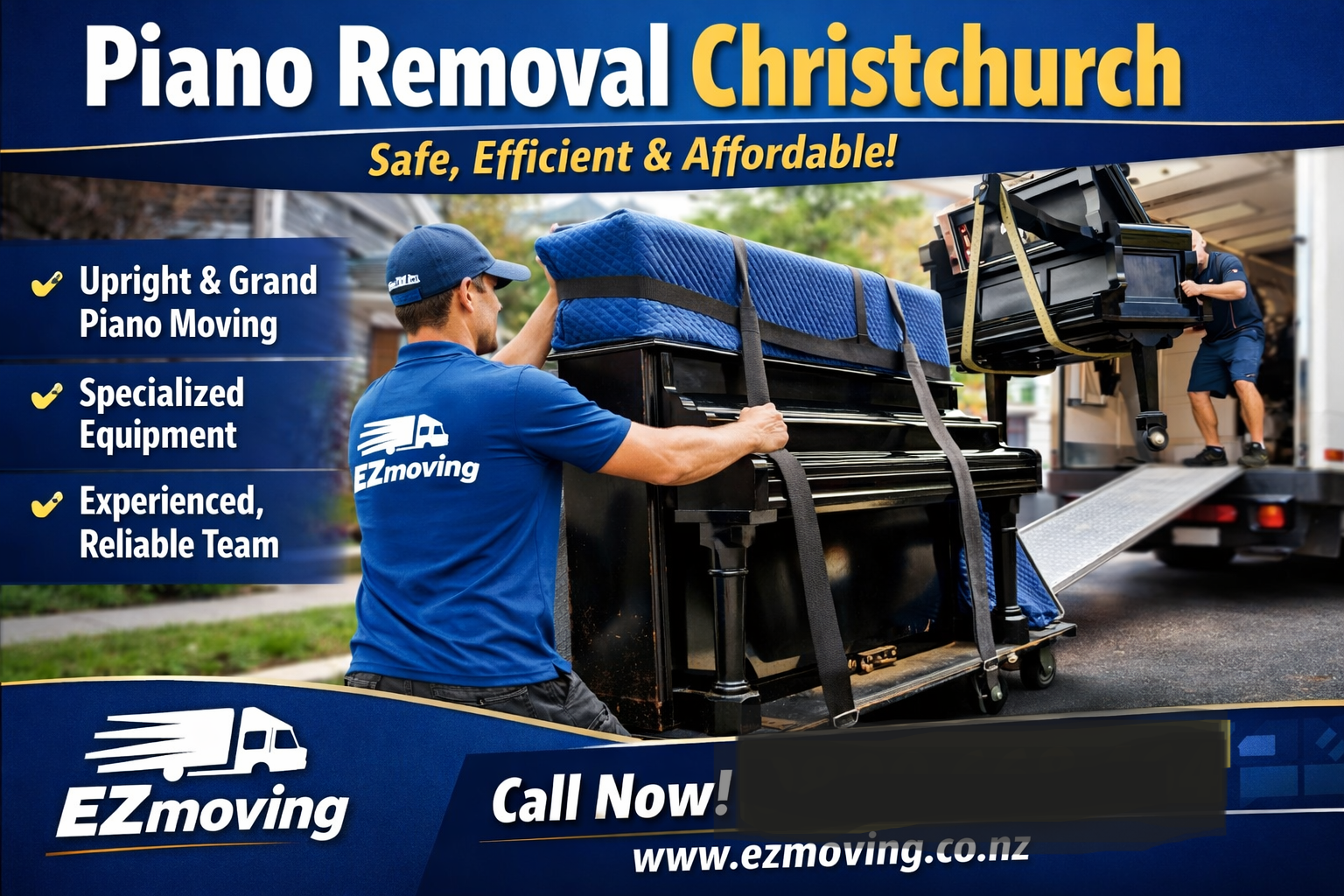 Reliable Piano Removal Christchurch | EZmoving