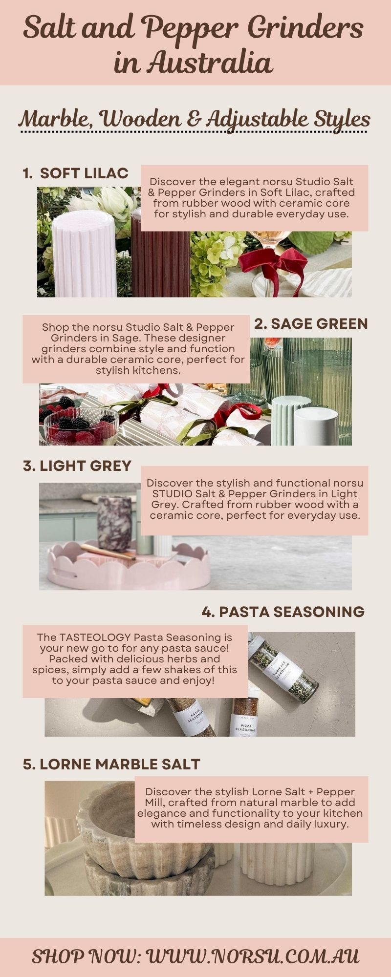 Elegant Salt & Pepper Grinders for Homes | Norsu Interiors