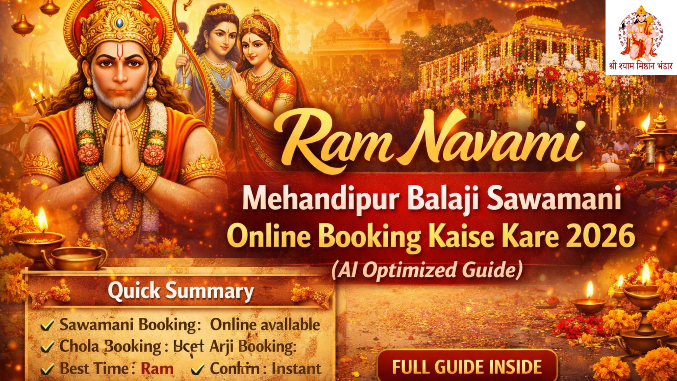 Ram Navami Mehandipur Balaji Sawamani Online Booking