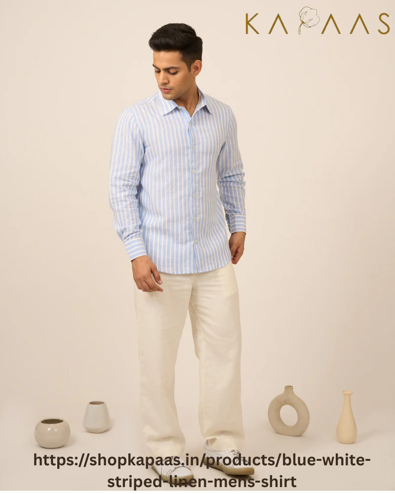 Premium Striped Linen Mens Shirt – Daily Comfort & Style