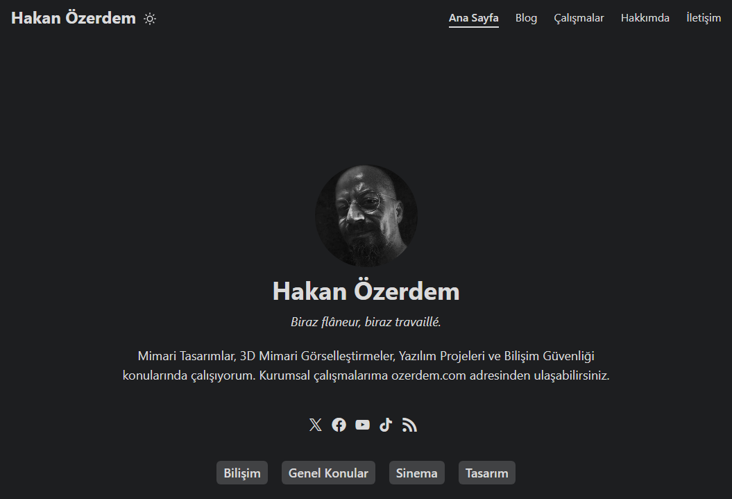 Hakan Özerdem Kişisel Web Sitesi