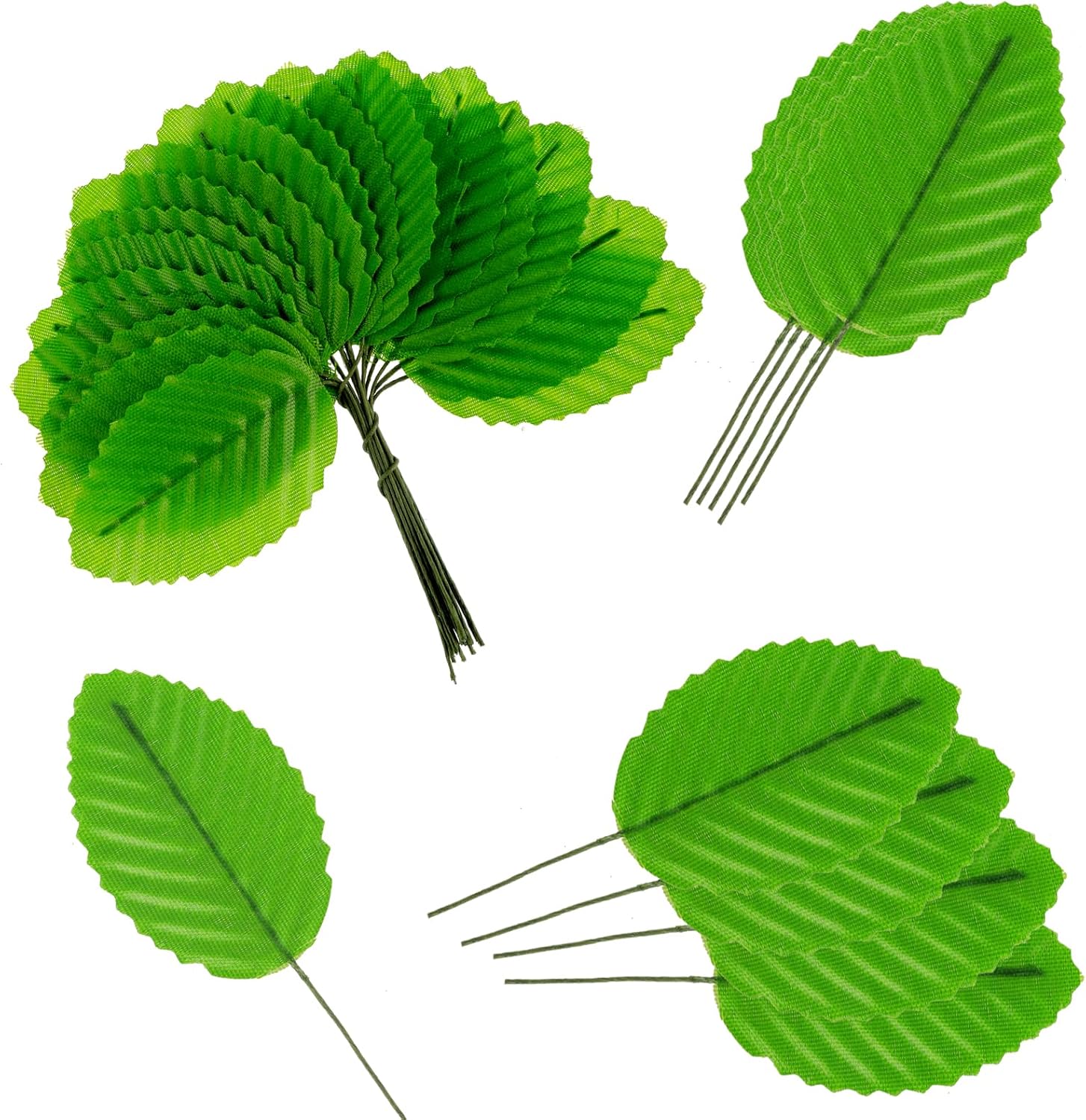200 Pcs Artificial Leaves Single Green Leaves 