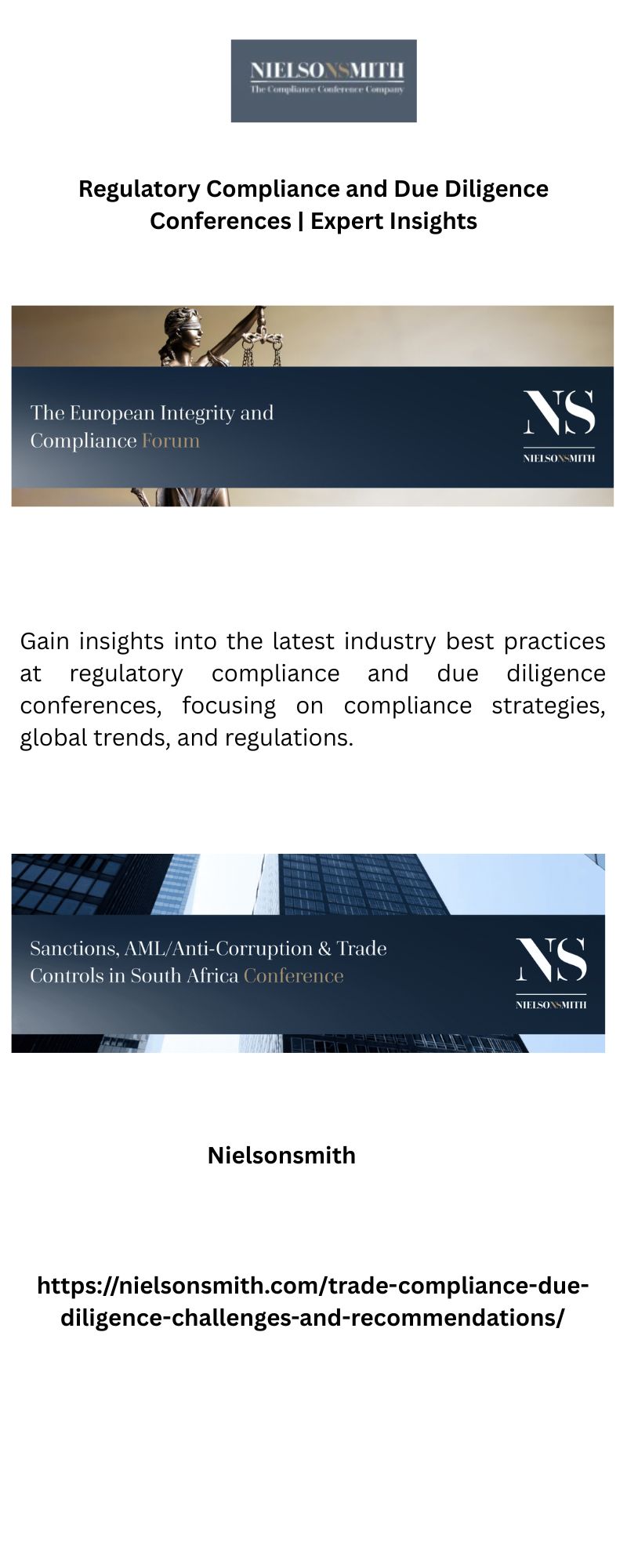 Regulatory Compliance and Due Diligence Conferences