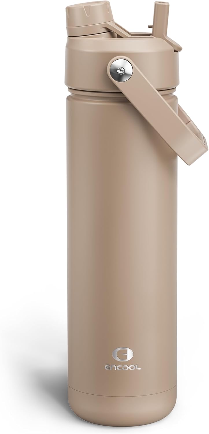 Insulated Water Bottle w/ Straw Stainless Steel Water Bottle