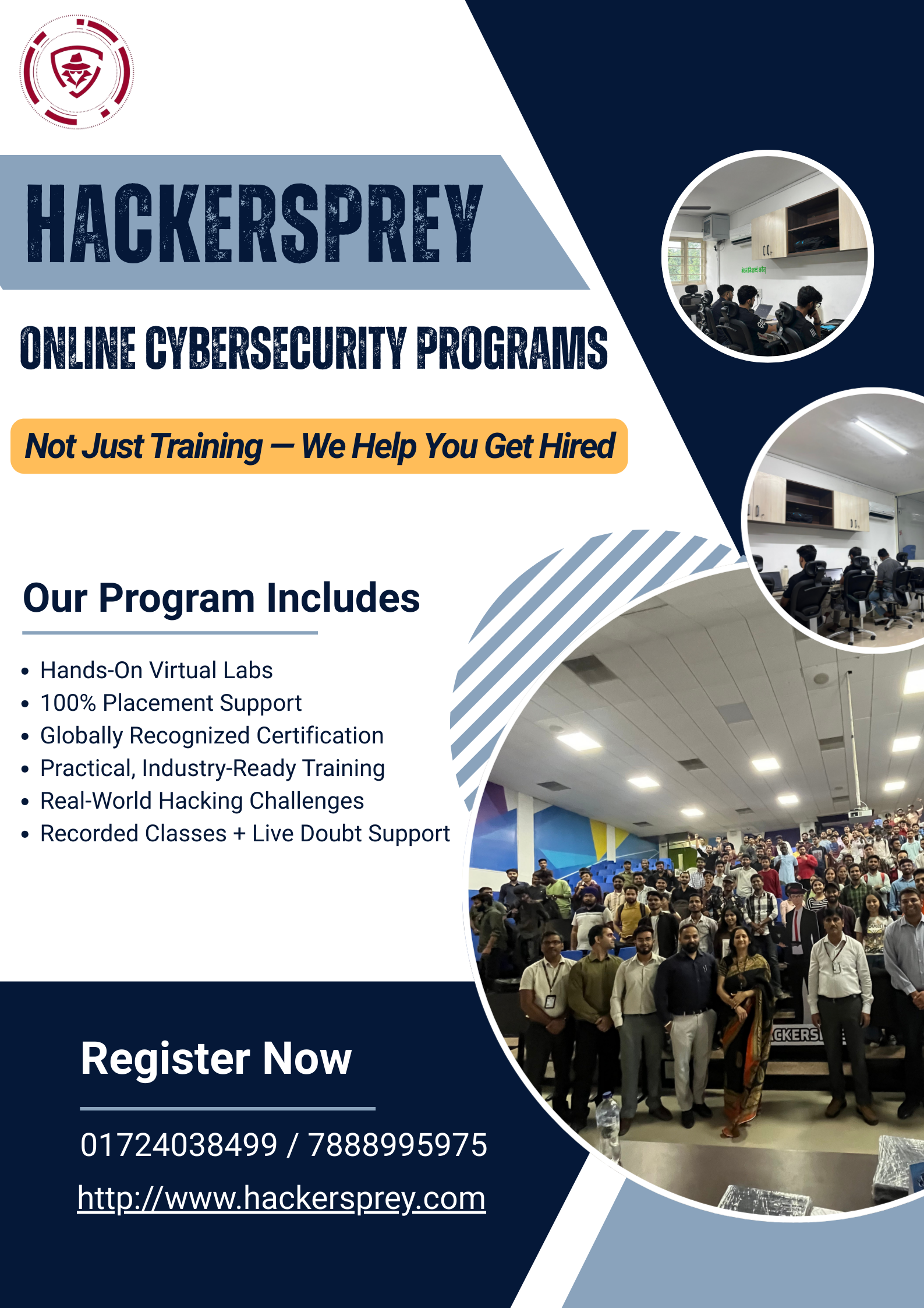 Hackersprey Cybersecurity Course Online - Placement Support
