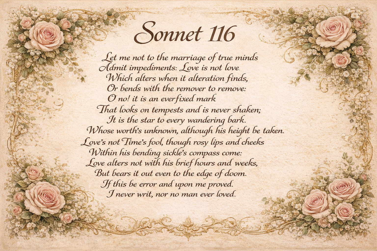 Sonnet 116 – Eternal Love in Music | Dozan World