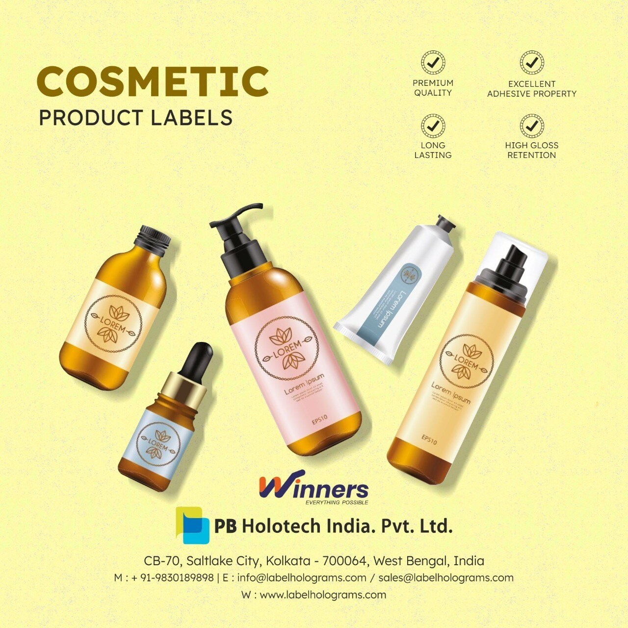 Cosmetic Product Labels Manufacturer From Kolkata India