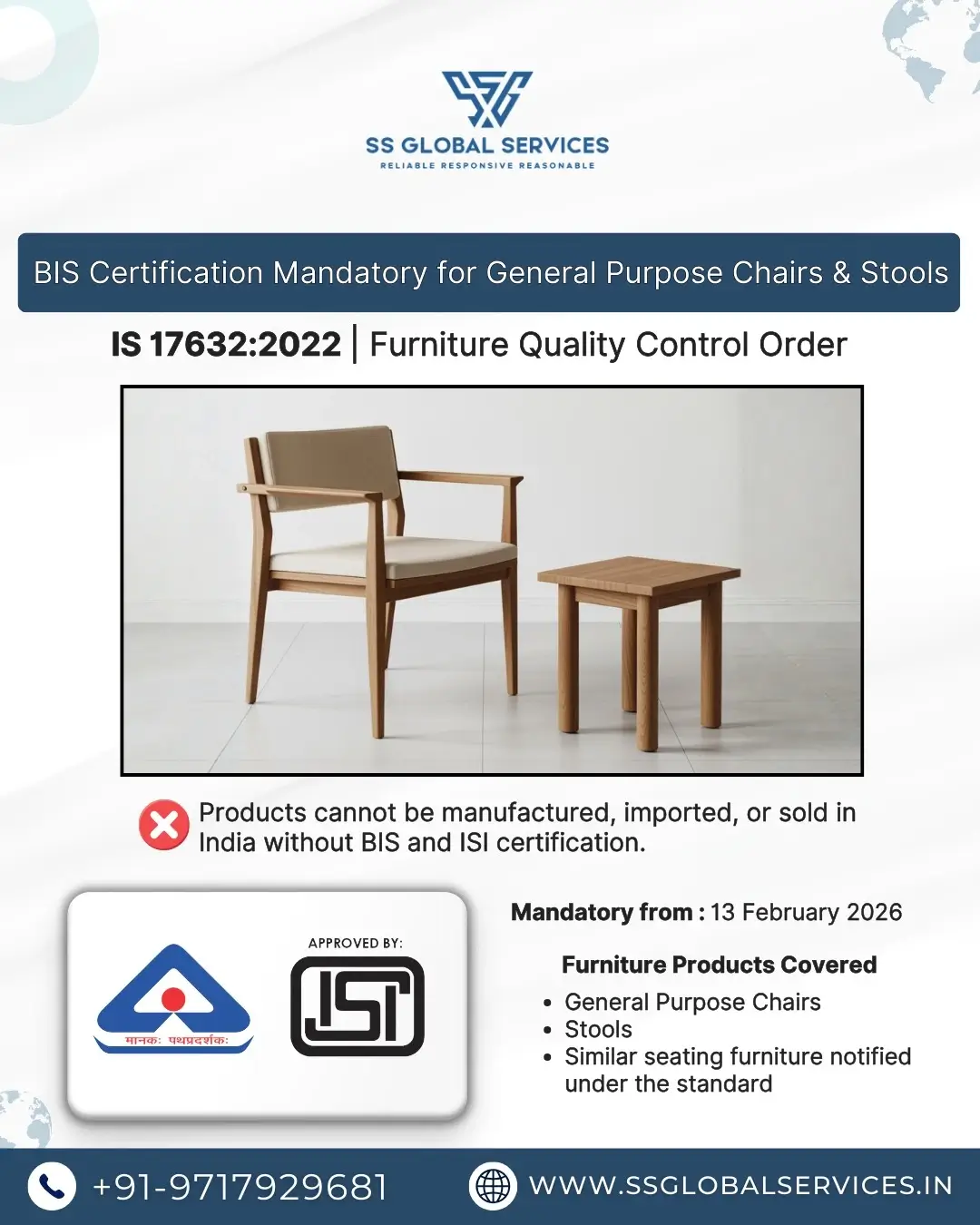 BIS Certification for Chairs & Stools IS 17632 Guide