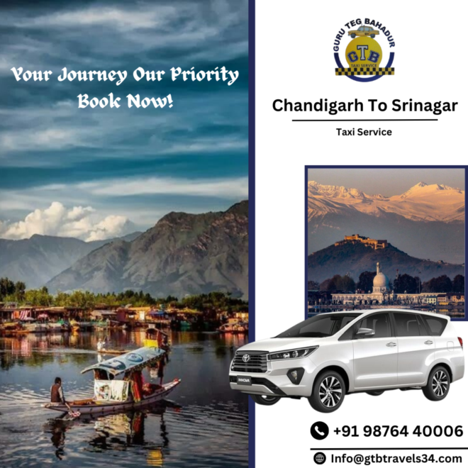 Cruise to Kashmir: Chandigarh to Srinagar Taxi Routes