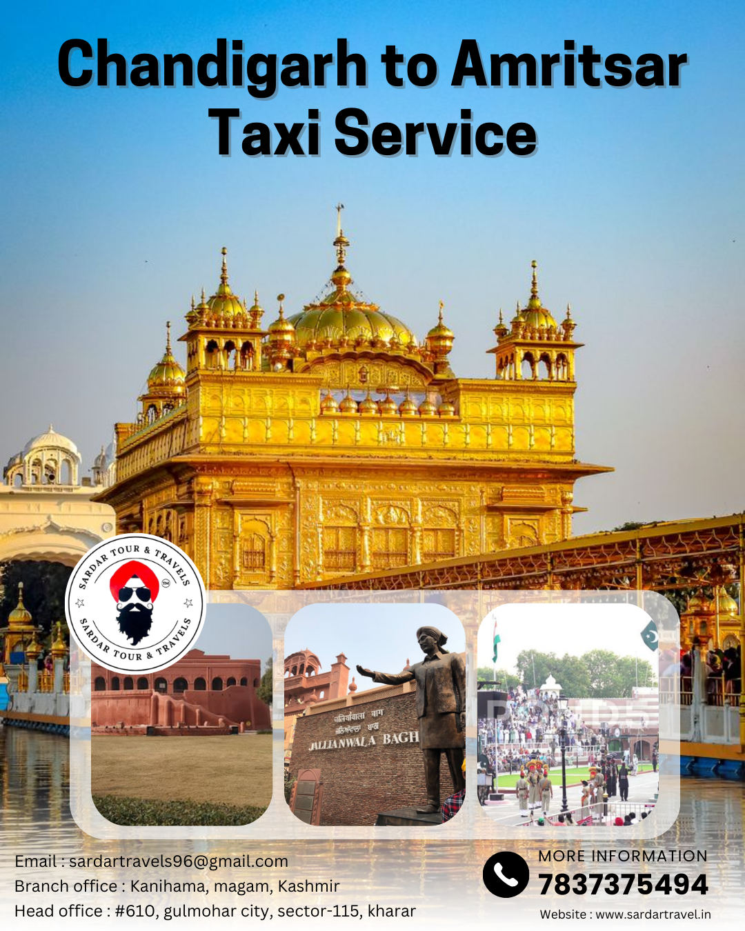  Golden Temple with Our Chandigarh to Amritsar Taxi