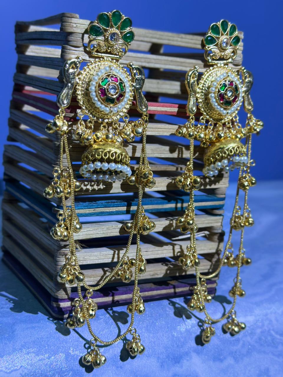 Gold-plated Kashmiri Jhumka Earrings