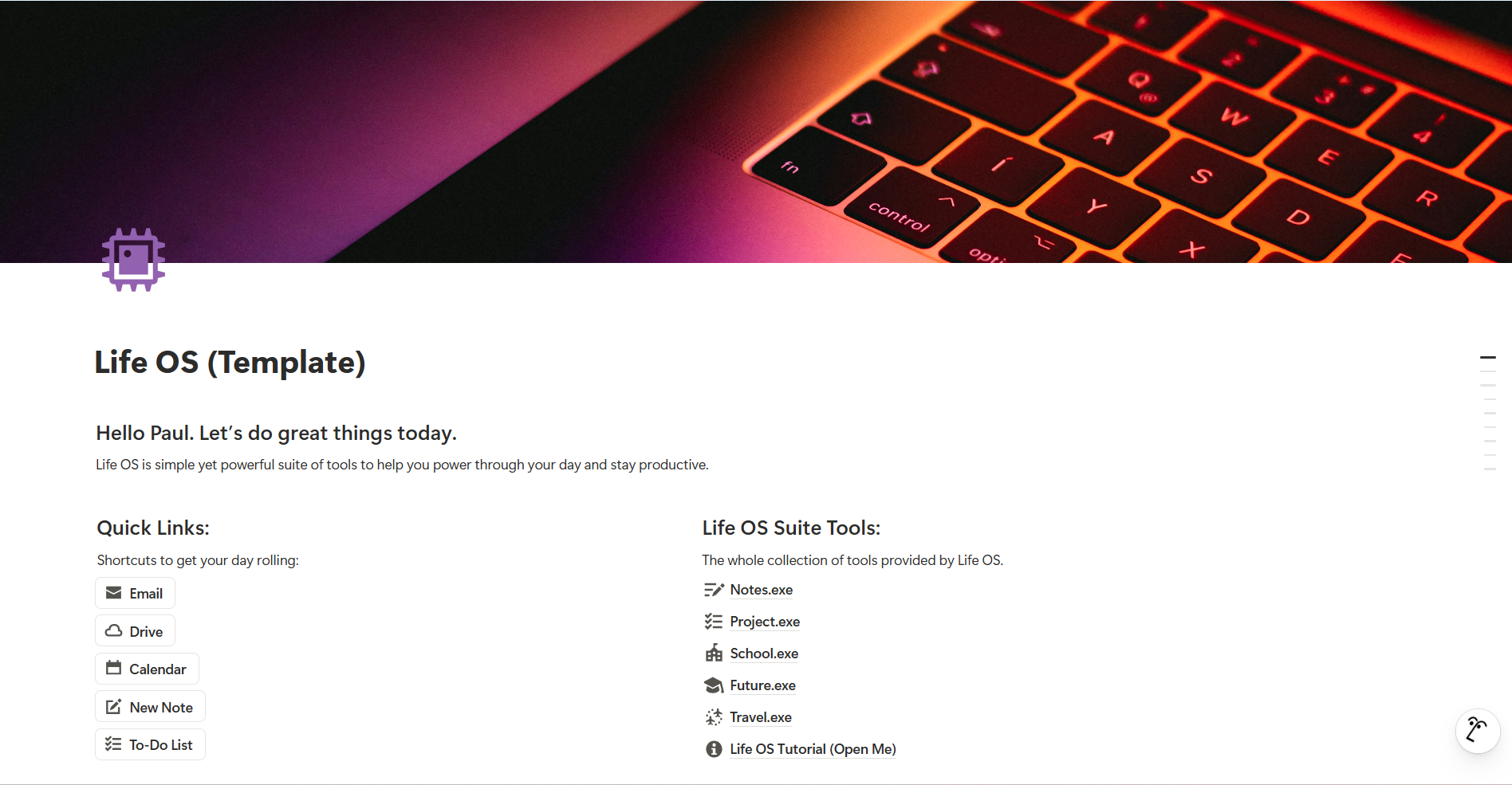 Life OS Notion Template