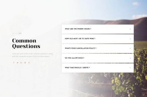 Winery - FAQ