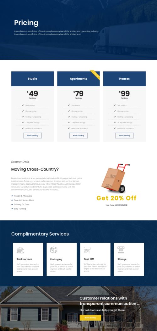 Moving Company - Pricing