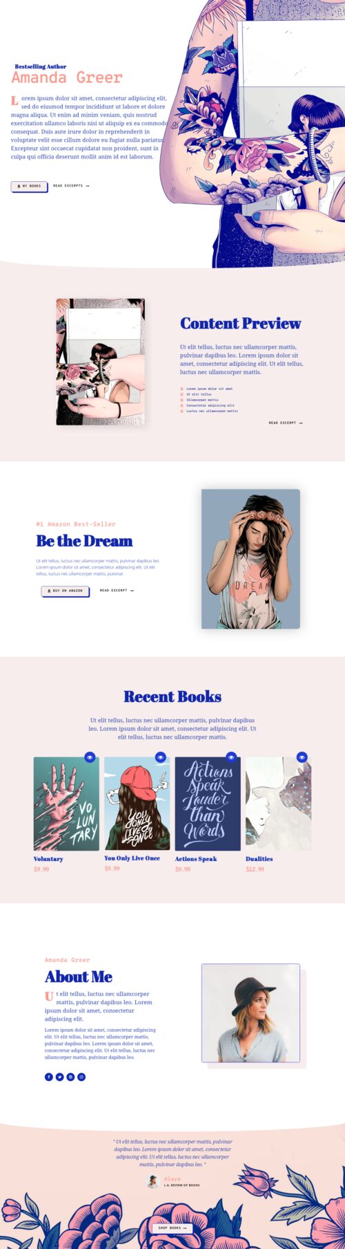 Elementor kit - Ebook Author - Home 2