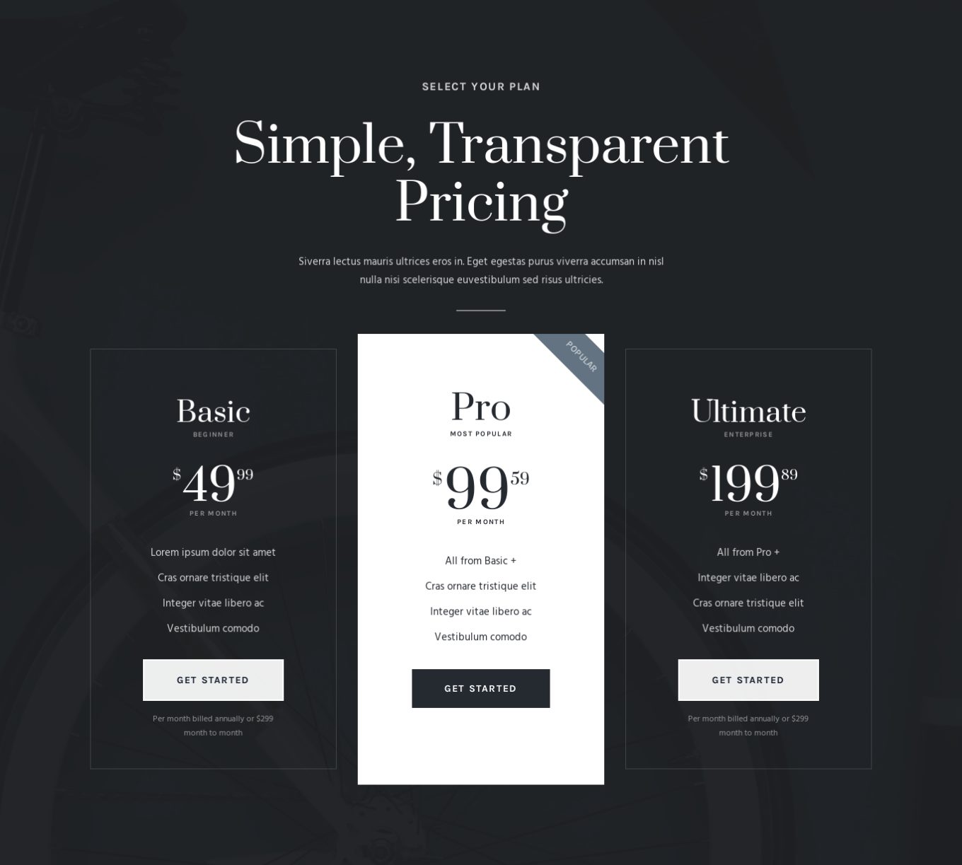 Pricing Table 12