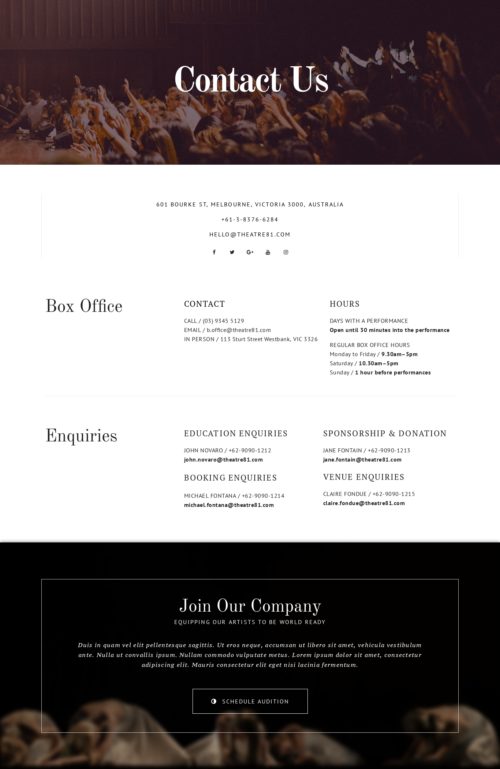 Theatre Company - Contact us
