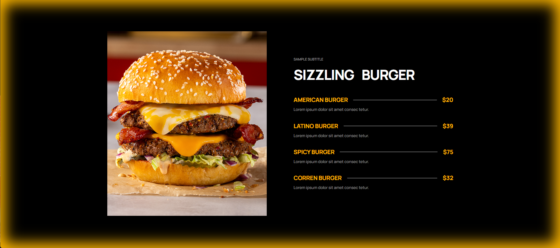 Pricing Menu 775